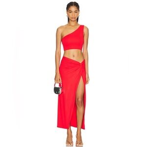 AFRM Lorli Skirt Set in Cherry size Medium